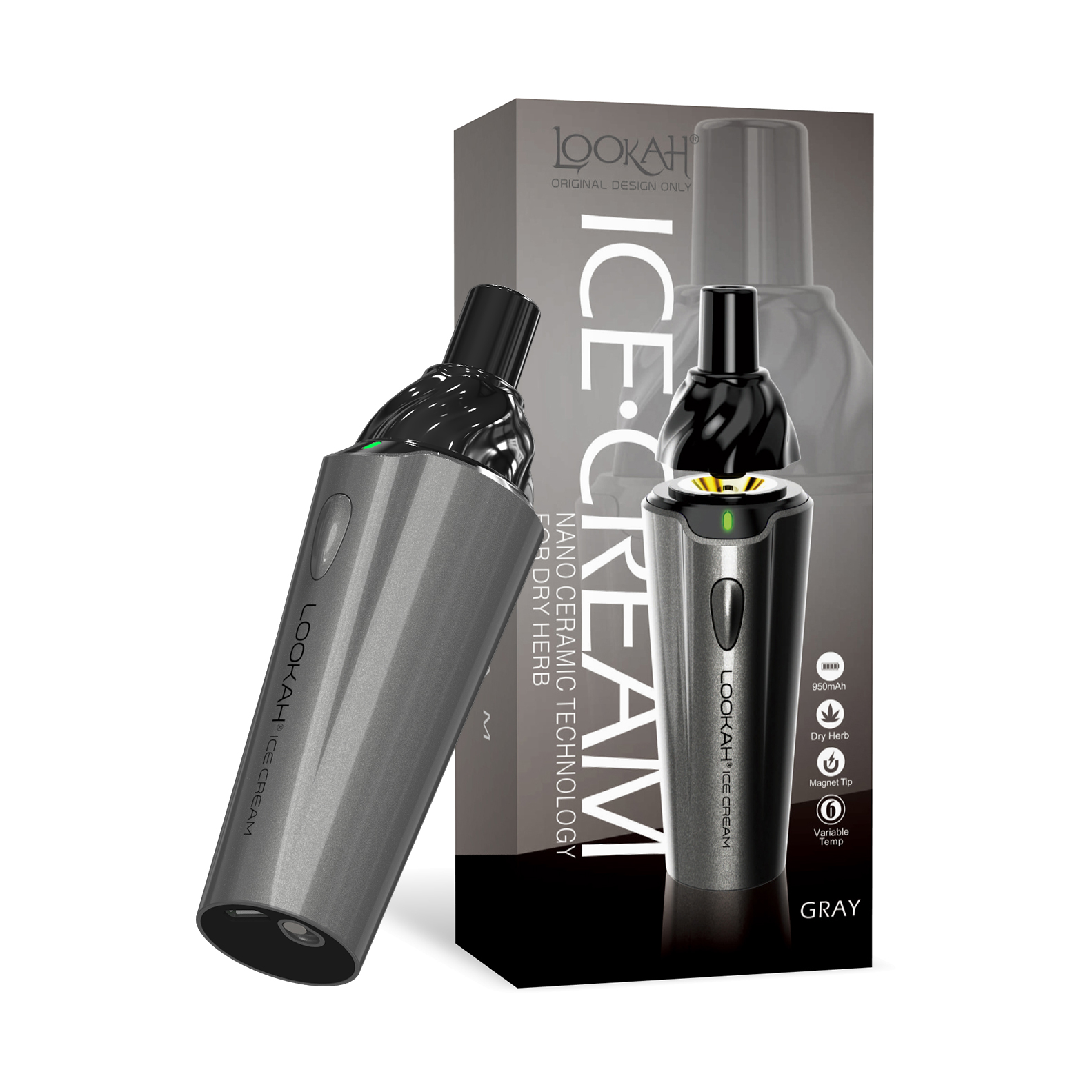 Lookah Ice Cream Vaporizer, thc, , dry herb, flower, conduction